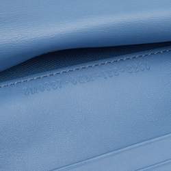 Pre Owned Fendi Grey/ Light Blue Leather By The Way Bifold Wallet