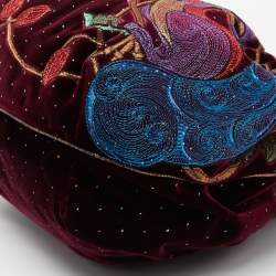 Pre Owned Fendi Multicolor Embroidered Velvet And Foil Leather Spy Bag