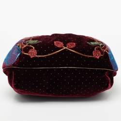 Pre Owned Fendi Multicolor Embroidered Velvet And Foil Leather Spy Bag