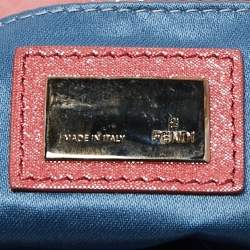 Pre Owned Fendi Pink Iridescent Mia Pochette Bag