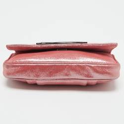 Pre Owned Fendi Pink Iridescent Mia Pochette Bag