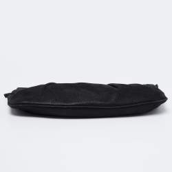 Pre Owned Fendi Black Leather Cutout Handle Clutch