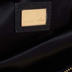 Pre Owned Fendi Black Leather Cutout Handle Clutch