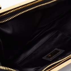 Pre Owned Fendi Black Leather Cutout Handle Clutch