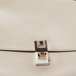 Pre Owned Fendi Grey Leather Small Kan I Shoulder Bag