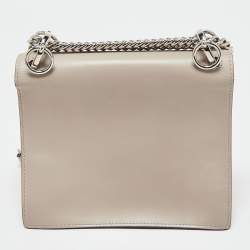 Pre Owned Fendi Grey Leather Small Kan I Shoulder Bag
