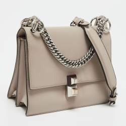 Pre Owned Fendi Grey Leather Small Kan I Shoulder Bag