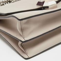 Pre Owned Fendi Grey Leather Small Kan I Shoulder Bag