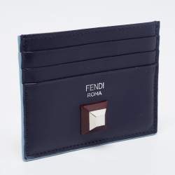 Pre Owned Fendi Multicolor Leather Rainbow Stud Card Holder