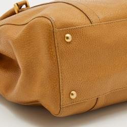 Pre Owned Fendi Caramel Textured Leather Large Linda Satchel 