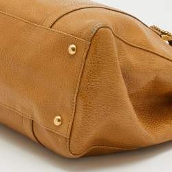 Pre Owned Fendi Caramel Textured Leather Large Linda Satchel 