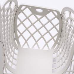 Pre Owned Fendi White/Light Brown Plastic and Leather Small Basket Tote