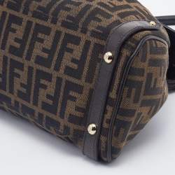 Pre Owned Fendi Tobacco Zucca Canvas and Leather Magic Top Handle Bag