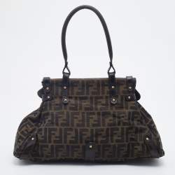 Pre Owned Fendi Tobacco Zucca Canvas and Leather Magic Top Handle Bag