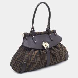 Pre Owned Fendi Tobacco Zucca Canvas and Leather Magic Top Handle Bag