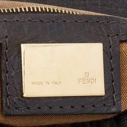 Pre Owned Fendi Tobacco Zucca Canvas and Leather Magic Top Handle Bag