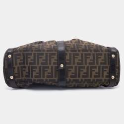 Pre Owned Fendi Tobacco Zucca Canvas and Leather Magic Top Handle Bag