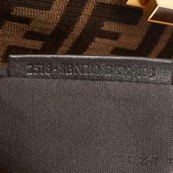 Pre Owned Fendi Brown Leather Large Peekaboo Top Handle Bag