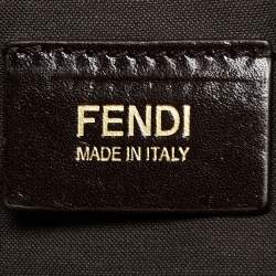 Pre Owned Fendi Red Zucca Canvas And Leather Chef Shoulder Bag