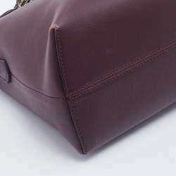 Pre Owned Fendi Burgundy/Beige Snakeskin And Leather By The Way Shoulder Bag