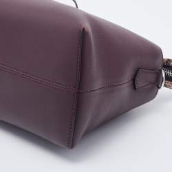 Pre Owned Fendi Burgundy/Beige Snakeskin And Leather By The Way Shoulder Bag