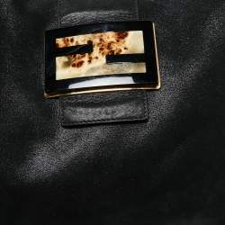 Pre Owned Fendi Black Metallic Leather Mama Forever Hobo