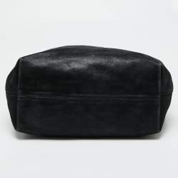 Pre Owned Fendi Black Metallic Leather Mama Forever Hobo