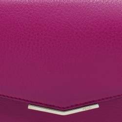 Pre Owned Fendi Fuchsia/Blue Leather Flap Chain Clutch