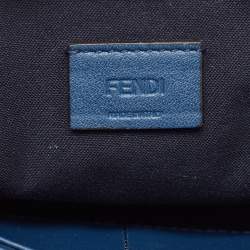 Pre Owned Fendi Fuchsia/Blue Leather Flap Chain Clutch