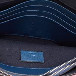 Pre Owned Fendi Fuchsia/Blue Leather Flap Chain Clutch