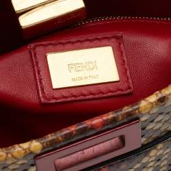 Pre Owned حقيبة ميني فندي "بيكابو" جلد ثعبان متعدد الألوان بيد علوية