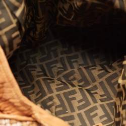 Pre Owned Fendi Brown Pebbled Leather Spy Bag