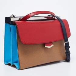 Pre Owned Fendi Multicolor Leather Small Demi Jour Top Handle Bag