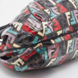 Pre Owned Fendi Multicolor Zucca Print Coated Canvas Spy Hobo Bag