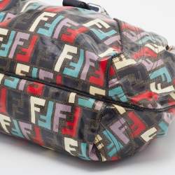 Pre Owned Fendi Multicolor Zucca Print Coated Canvas Spy Hobo Bag