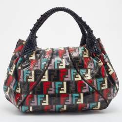 Pre Owned Fendi Multicolor Zucca Print Coated Canvas Spy Hobo Bag