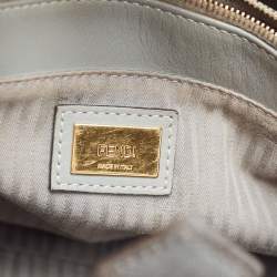 Pre Owned Fendi Grey Saffiano Leather Small 2Jours Tote