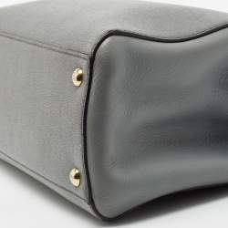 Pre Owned Fendi Grey Saffiano Leather Small 2Jours Tote