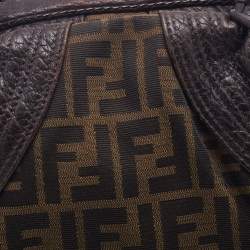 Pre Owned Fendi Brown Zucca Canvas And Leather Baby Spy Hobo
