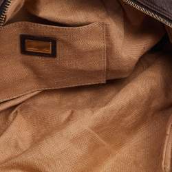 Pre Owned Fendi Brown Zucca Canvas And Leather Baby Spy Hobo