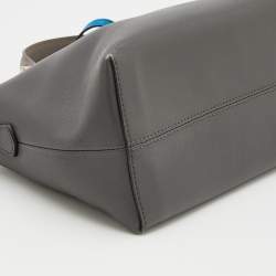 Pre Owned Fendi Grey Leather Medium By The Way Shoulder Bag