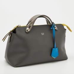 Pre Owned Fendi Grey Leather Medium By The Way Shoulder Bag