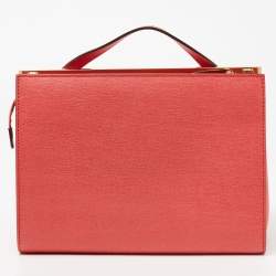 Pre Owned Fendi Pink Textured Leather Small Demi Jour Top Handle Bag