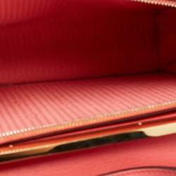Pre Owned Fendi Pink Textured Leather Small Demi Jour Top Handle Bag