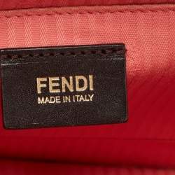 Pre Owned Fendi Pink Textured Leather Small Demi Jour Top Handle Bag