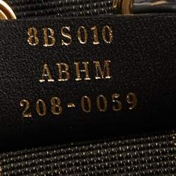 Pre Owned Fendi Beige/Black Pequin Raffia And Canvas FF Mini Mon Tresor Drawstring Bucket Bag