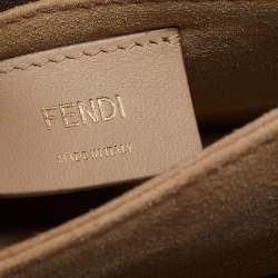 Pre Owned Fendi Black-Brown Zucca Leather Small Kan U Shoulder Bag