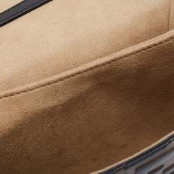 Pre Owned Fendi Black-Brown Zucca Leather Small Kan U Shoulder Bag