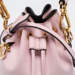 Pre Owned Fendi Pink Leather Mini Mon Tresor Shoulder Bag