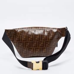 Fendi Brown Zucca Coated Canvas Spalmati Mania Belt Bag